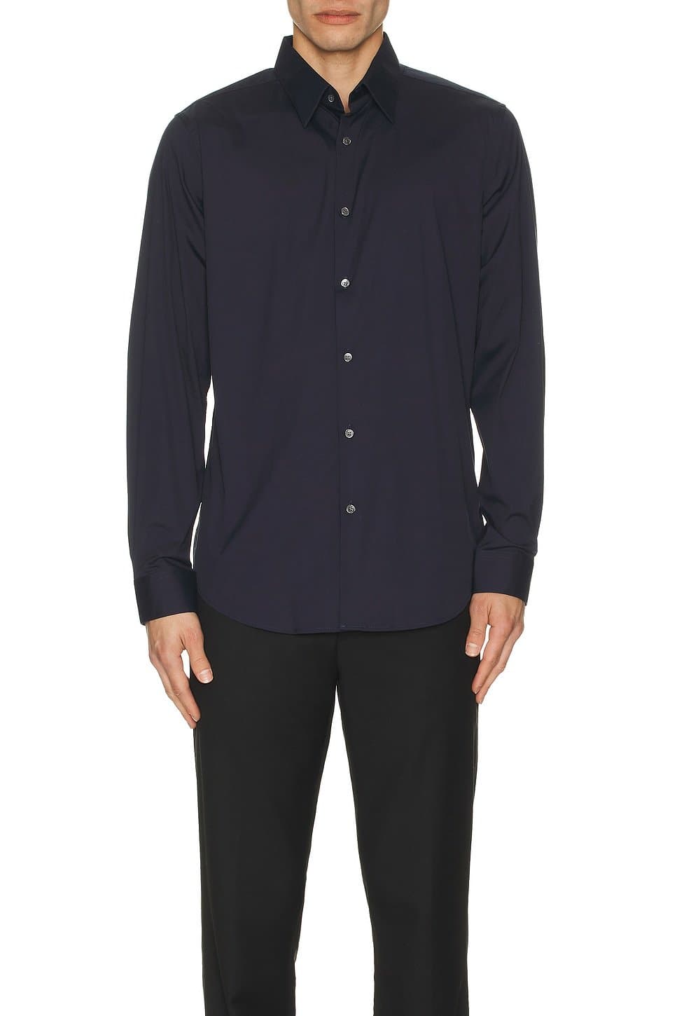 revolve Revolve Sylvain Wealth Navy Blue Long-Sleeve Shirt
