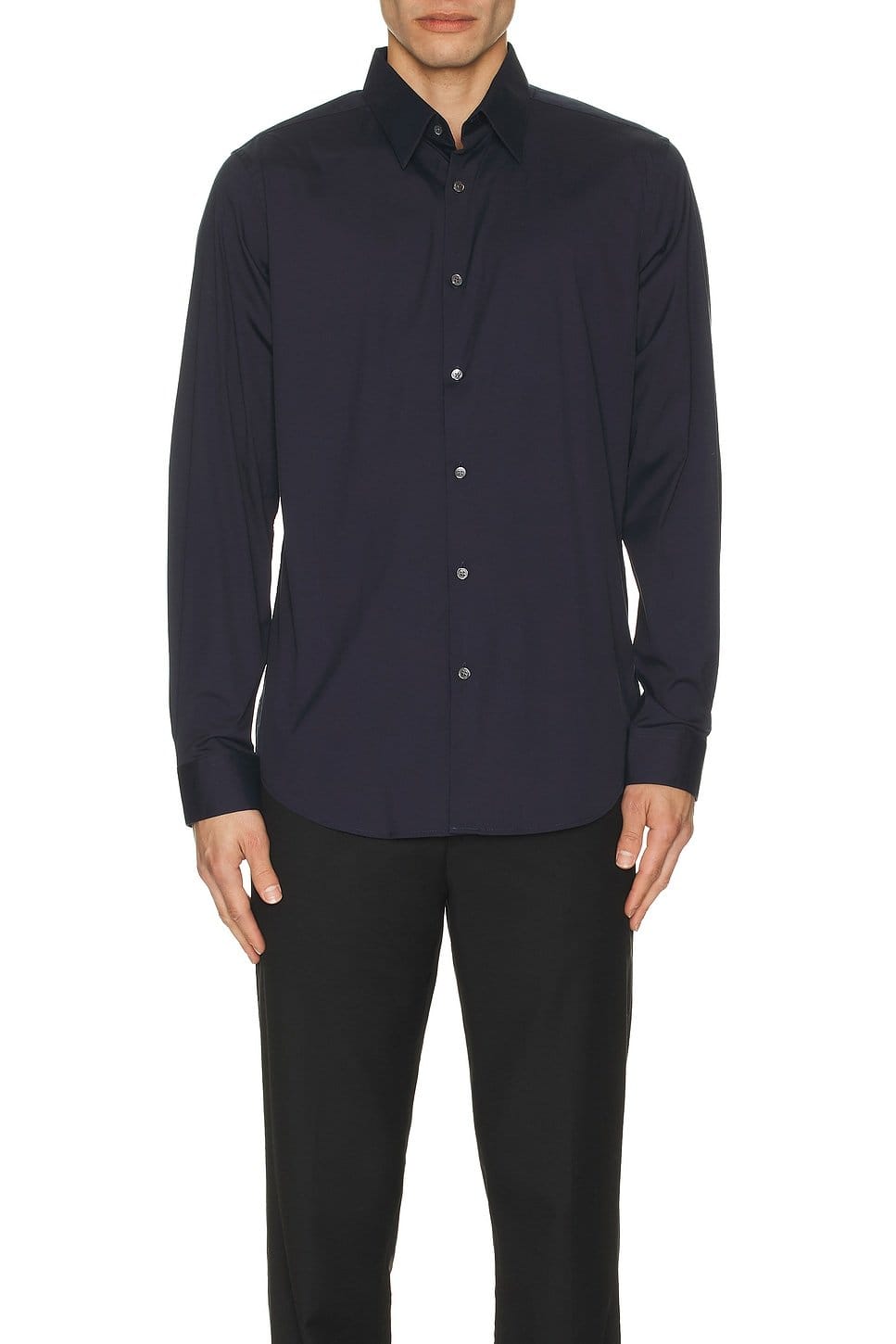 Revolve Sylvain Wealth Navy Blue Long-Sleeve Shirt