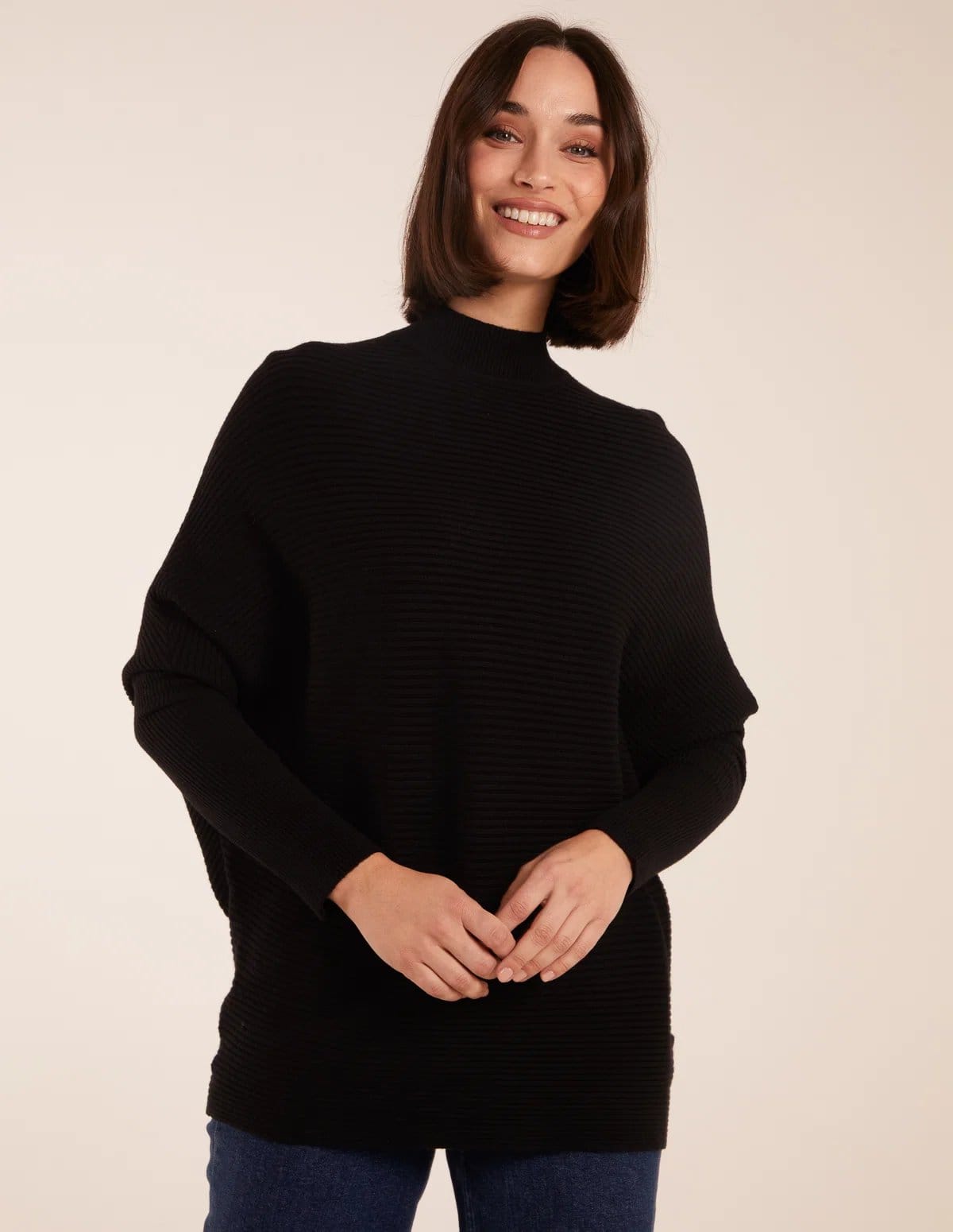 Ribbed Batwing Jumper