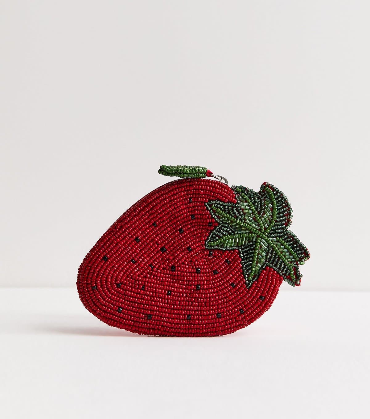 New Look Red Beaded Strawberry Purse New Look