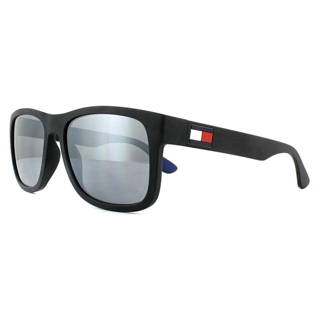 Tommy Hilfiger Tommy Hilfiger Men's Rectangle Black Grey Mirror Sunglasses - 2