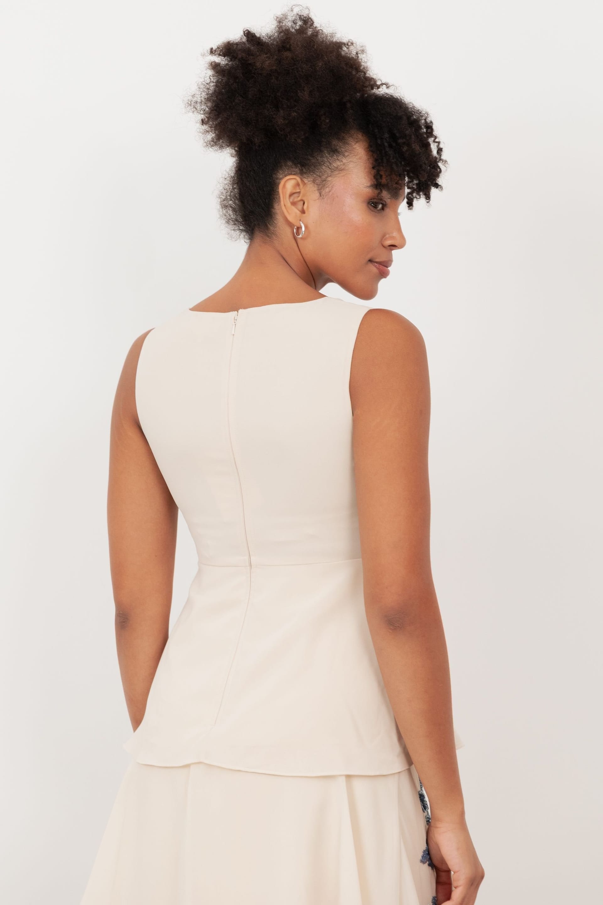 Maya Deluxe Maya Deluxe Women's Twist Front Embellished Tiered Midaxi Dress in Nude - 4