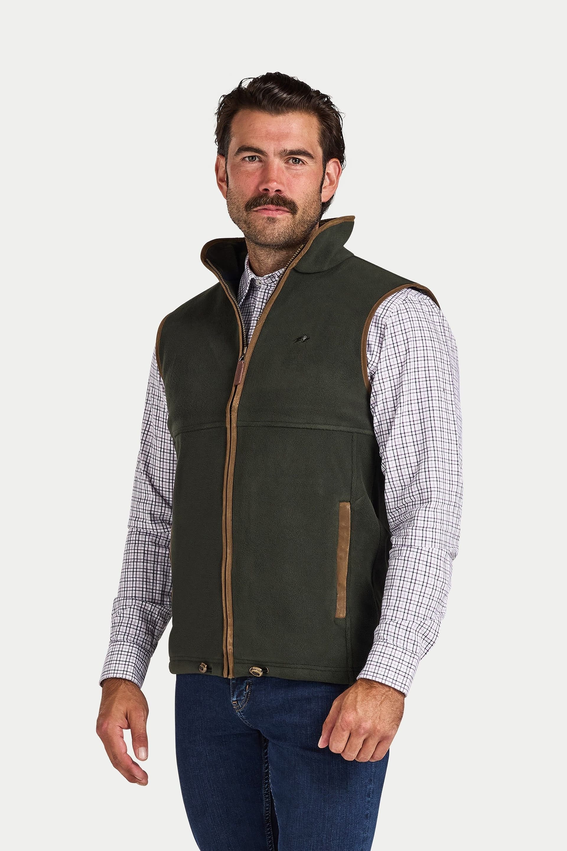 raging bull Raging Bull Men's Fleece Gilet in Dark Green