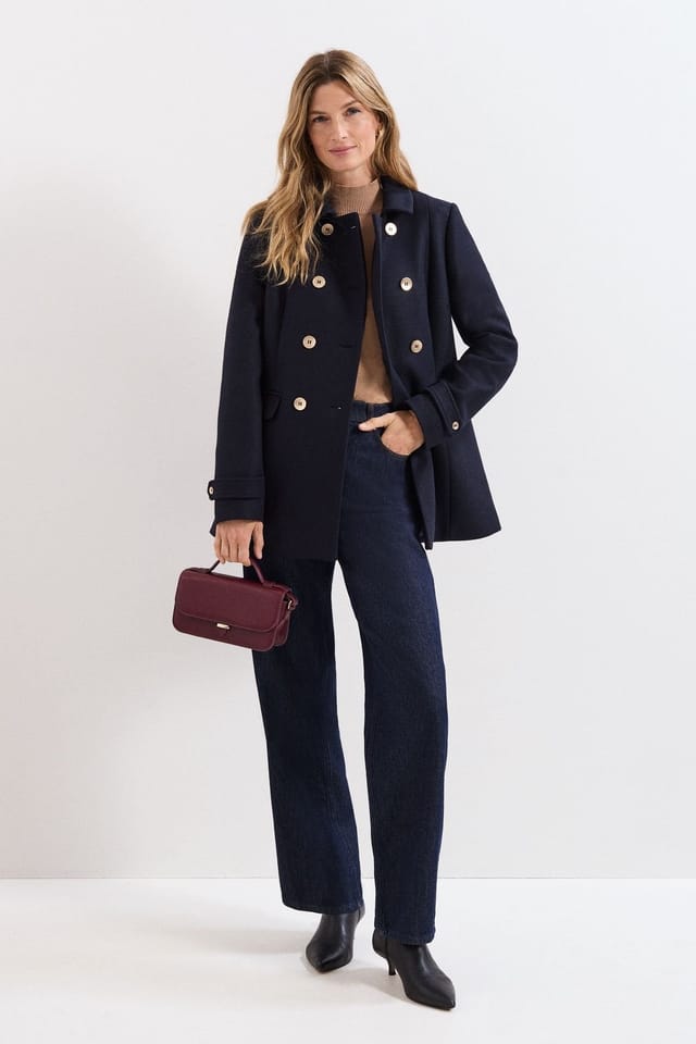Phase Eight Phase Eight Women's Aurelie Wool Peacoat in Dark Navy - 3