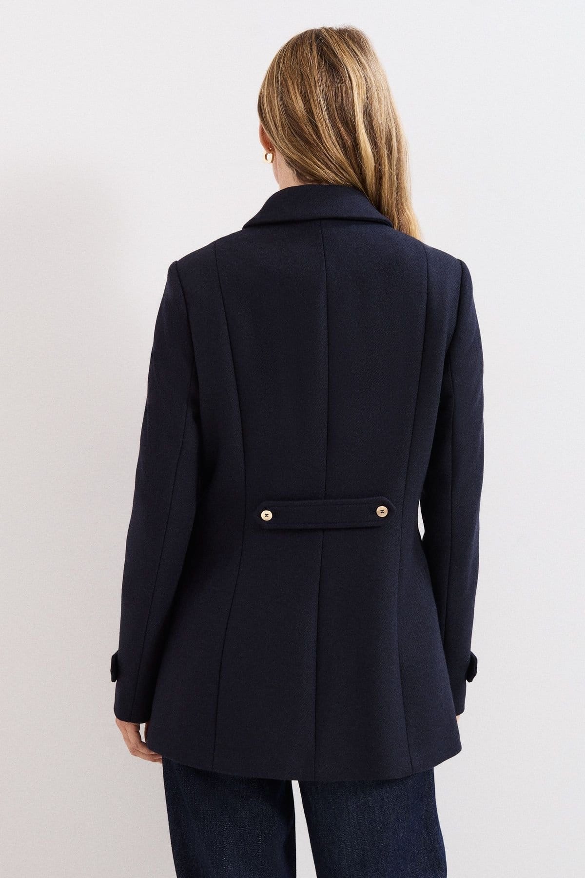 Phase Eight Phase Eight Women's Aurelie Wool Peacoat in Dark Navy - 4