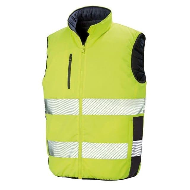 SAFE-GUARD by Result SAFE-GUARD by Result Men's Reversible Soft Padded Gilet in Yellow - 3