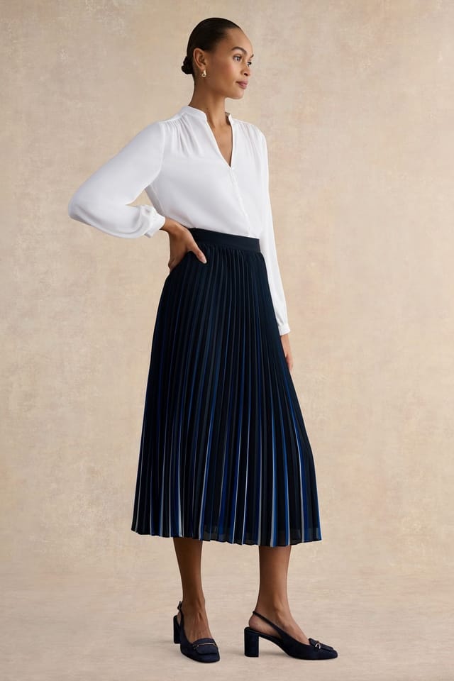 Hobbs London Hobbs London Women's Vida Skirt in Dark Navy - 3
