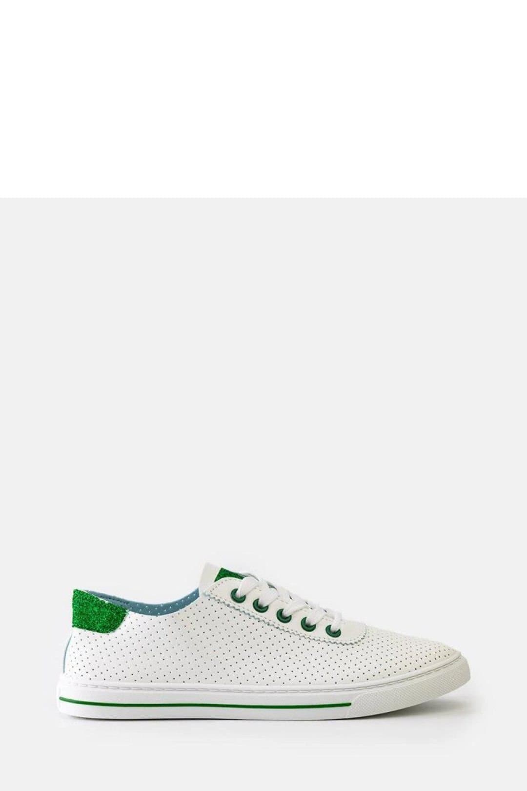 Love Lace Love Lace Women's Sport Sneakers Ruala White Perforated Rubber Sole Summer