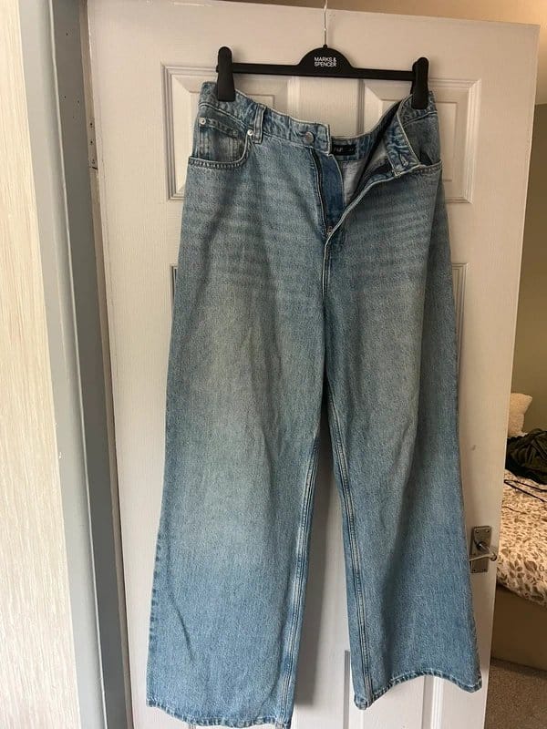 F&F Light Blue Denim Wide Leg Jeans