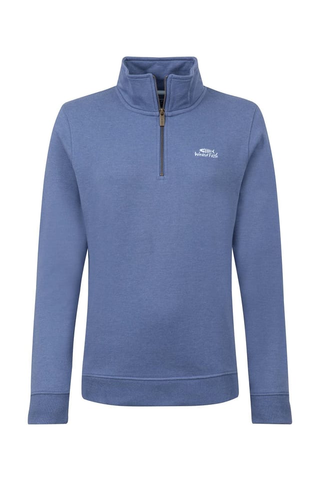 Weird Fish Weird Fish Women's Avery 1/4 Zip Sweatshirt in Blue - 2