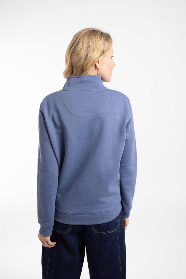 Weird Fish Weird Fish Women's Avery 1/4 Zip Sweatshirt in Blue - 3