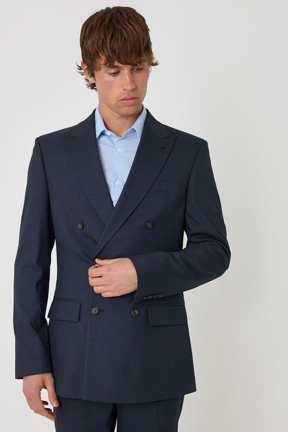 Threadbare Threadbare Men's Navy Double Breasted Blazer