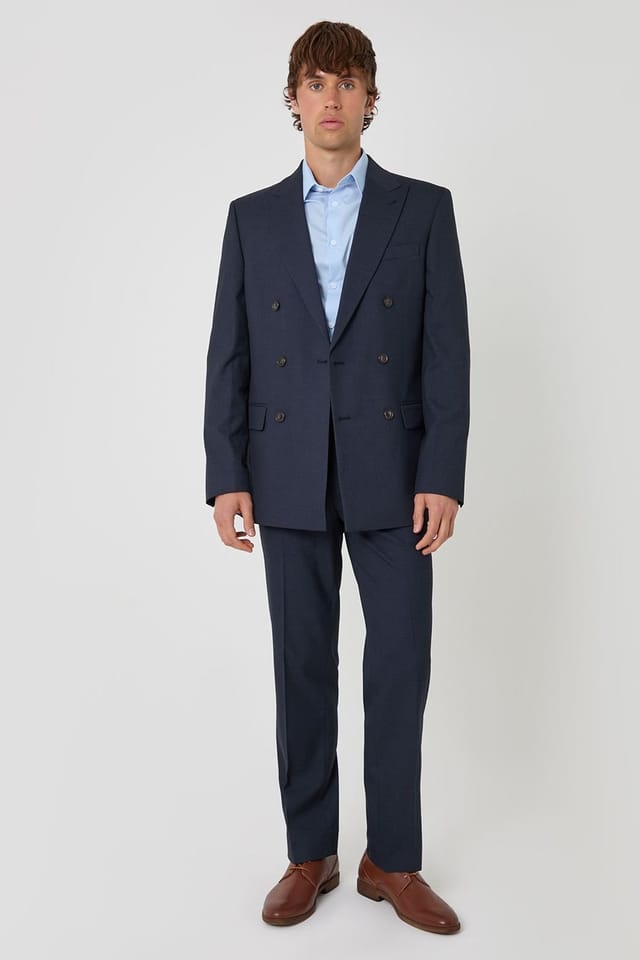 Threadbare Threadbare Men's Regular Fit Double Breasted Blazer in Navy - 3