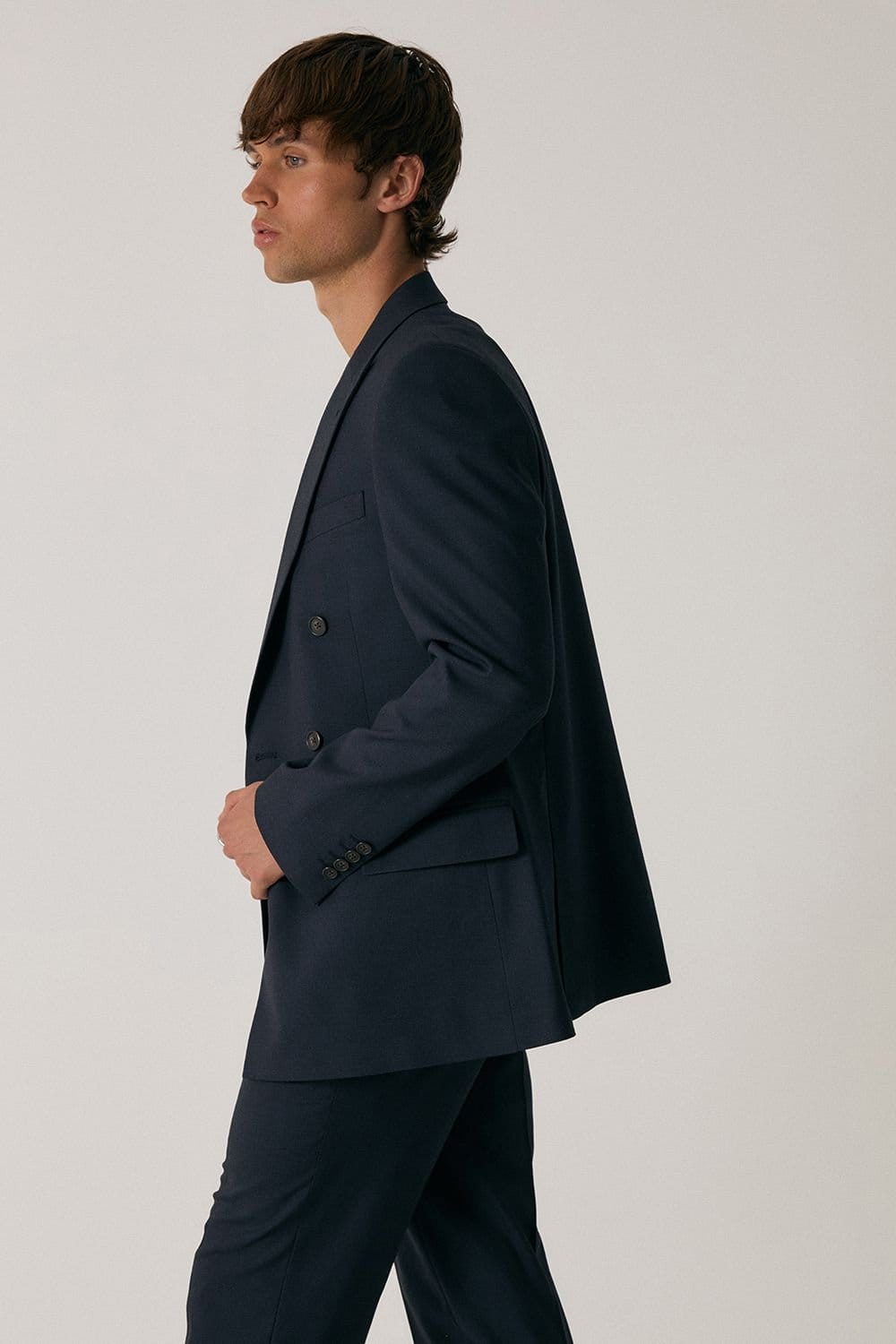 Threadbare Threadbare Men's Regular Fit Double Breasted Blazer in Navy - 4