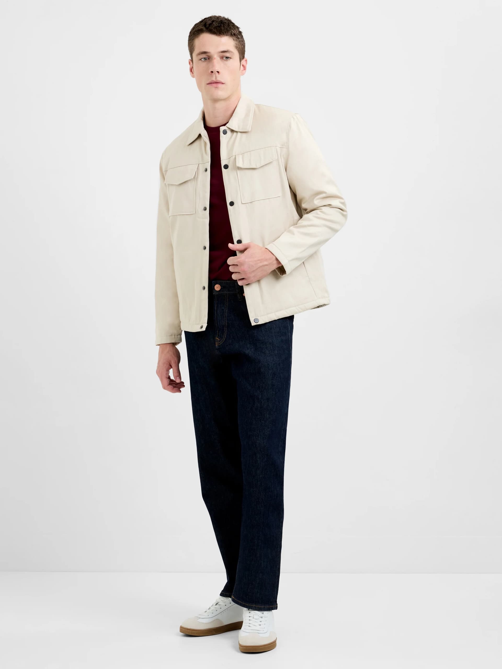 French Connection Cavalry Twill Jacket Bone White
