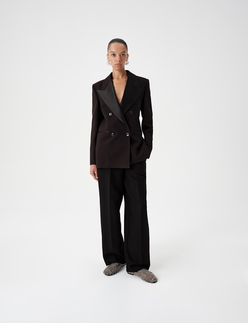 Marks & Spencer M&S Fitted Peak Lapel Tuxedo Jacket Black