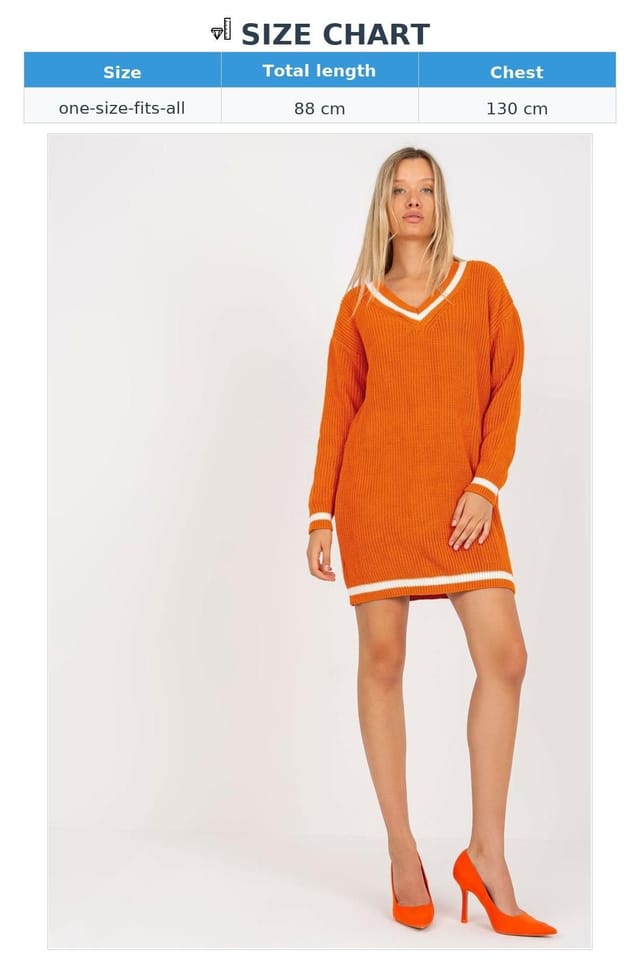 Love Lace Love Lace Women's Knit Dress Long Sleeve Heart Neckline in Orange - 3