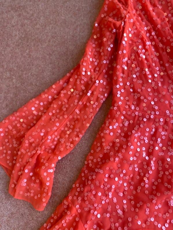 ASOS ASOS design embellished coral sequin dress size 6