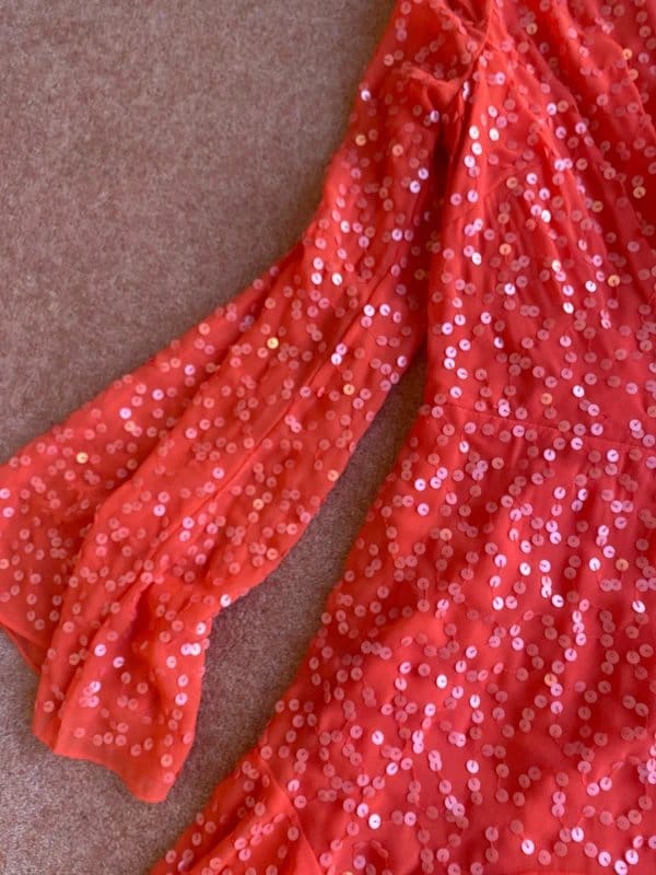 ASOS ASOS design embellished coral sequin dress size 6 - 1