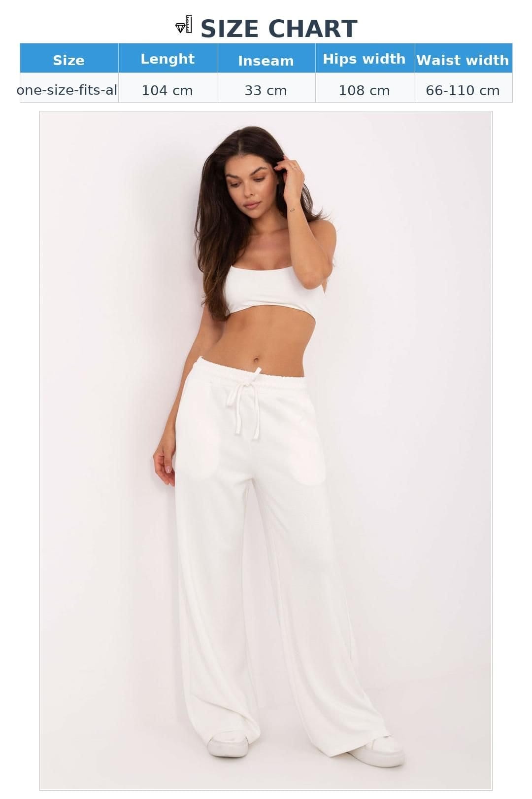 Love Lace Love Lace Women's Wide Leg Casual Sweatpants with Tie Waist in White - 4