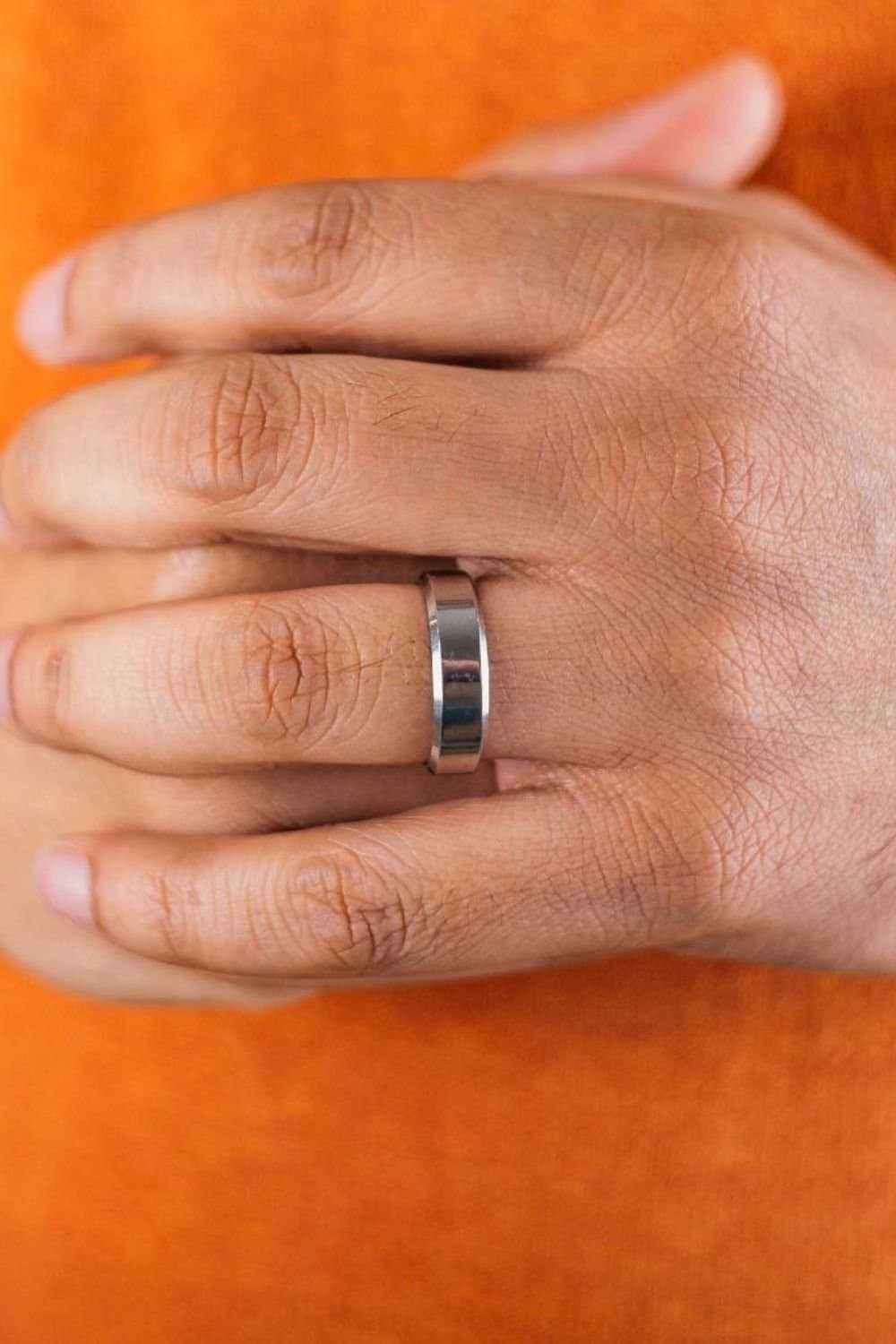 The Colourful Aura The Colourful Aura Men's 6mm Silver Tungsten Engagement Wedding Band Ring