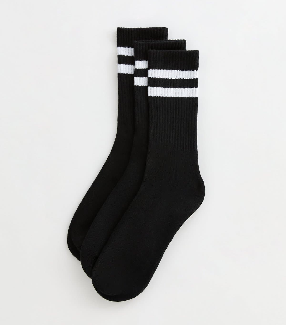 New Look Men's Mens 3 Pack Of Black Stripe Socks New Look
