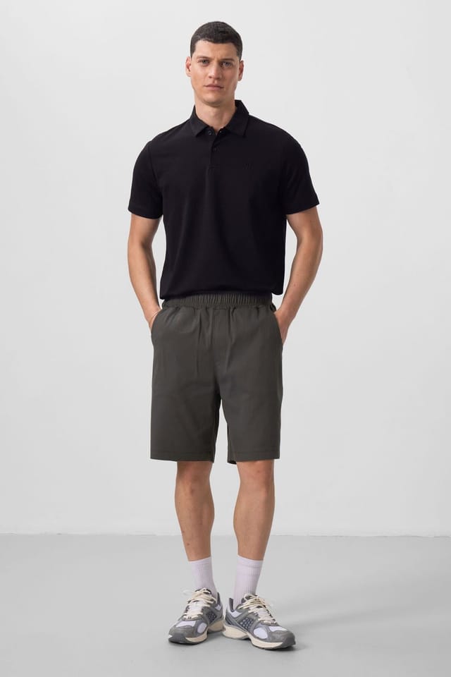 Tommy Life Tommy Life Men's Woven Chino Shorts in Dark Grey - 2