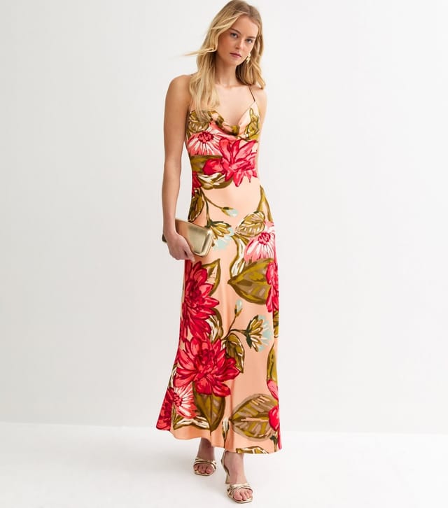 New Look Women's Tall Orange Lotus Print Midi Dress New Look - 2