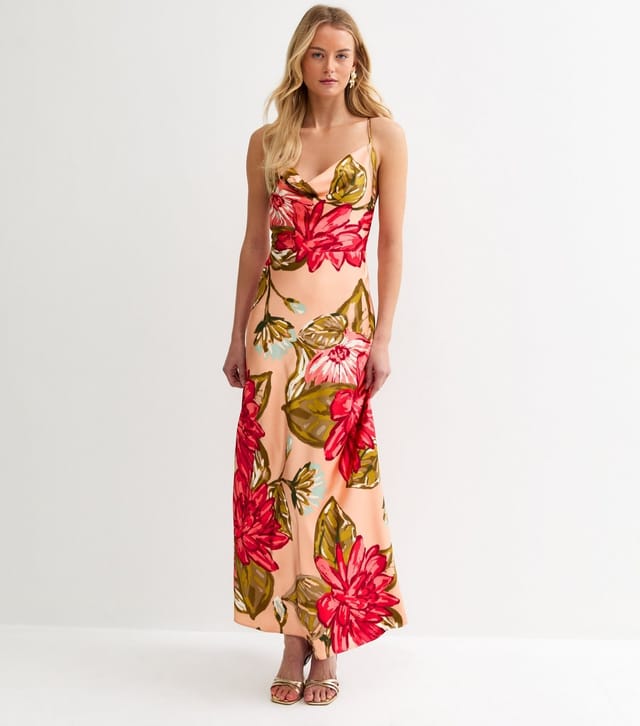 New Look Women's Tall Orange Lotus Print Midi Dress New Look - 3