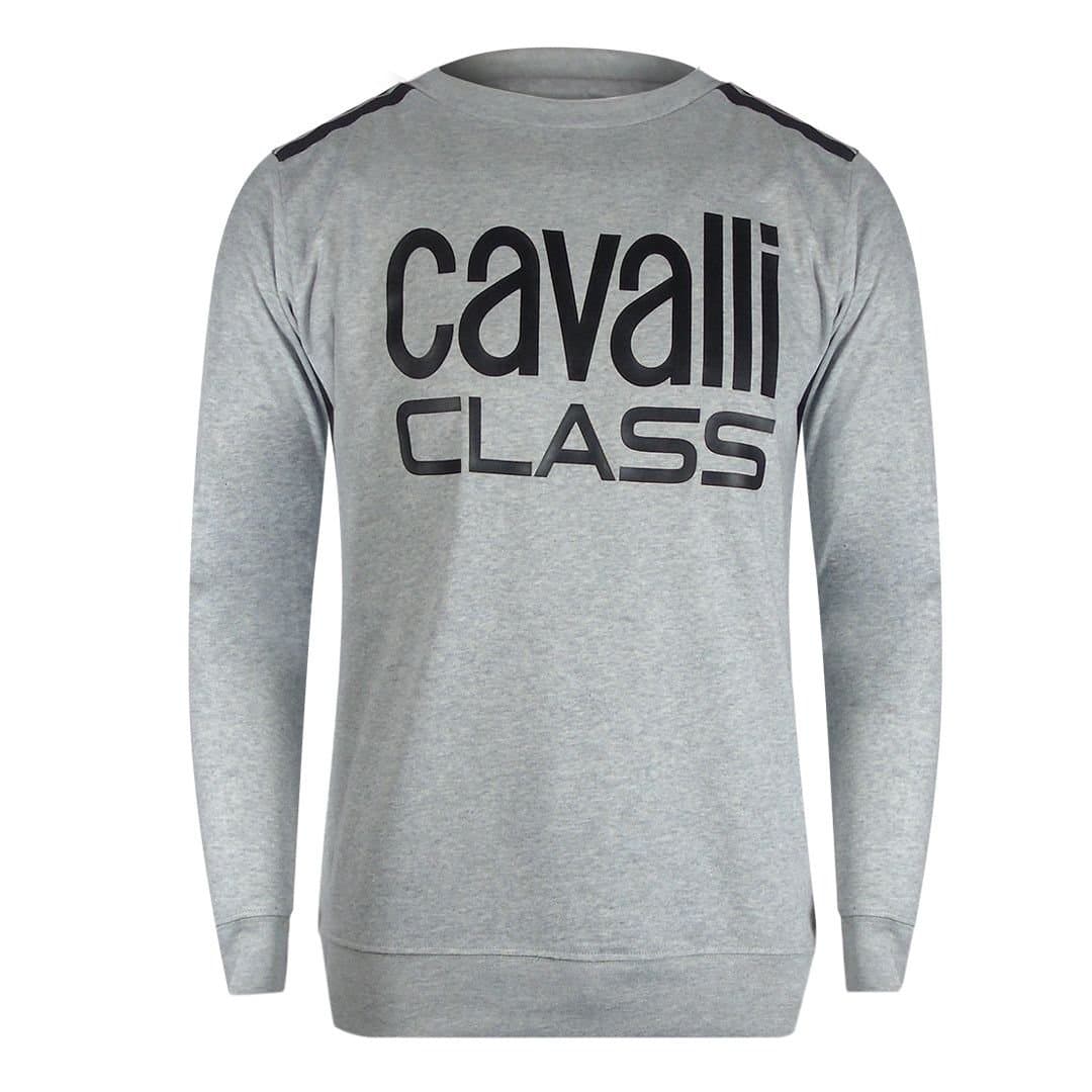 Cavalli Class Cavalli Class Men's Taped Shoulders Grey Sweatshirt