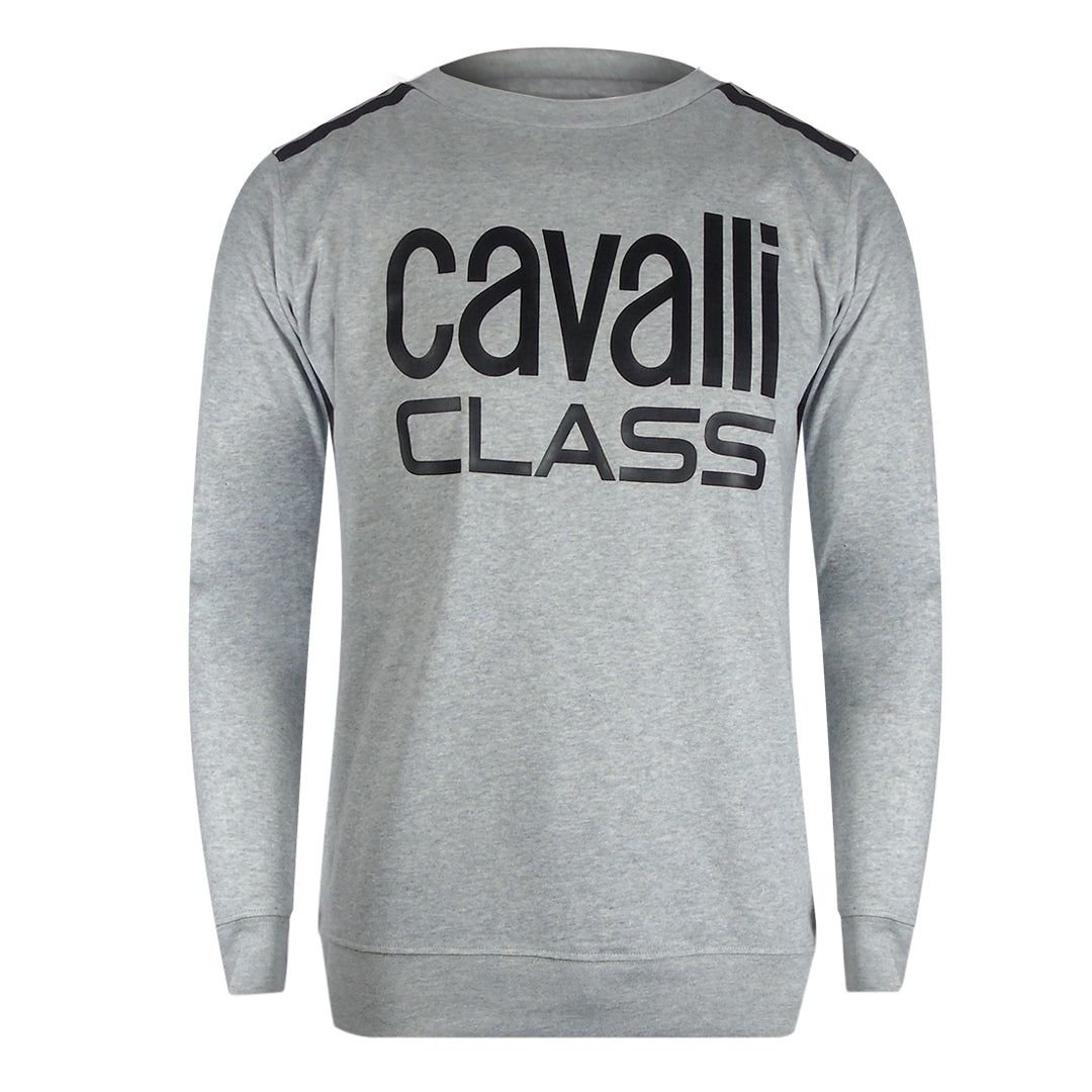 Cavalli Class Cavalli Class Men's Taped Shoulders Grey Sweatshirt - 4