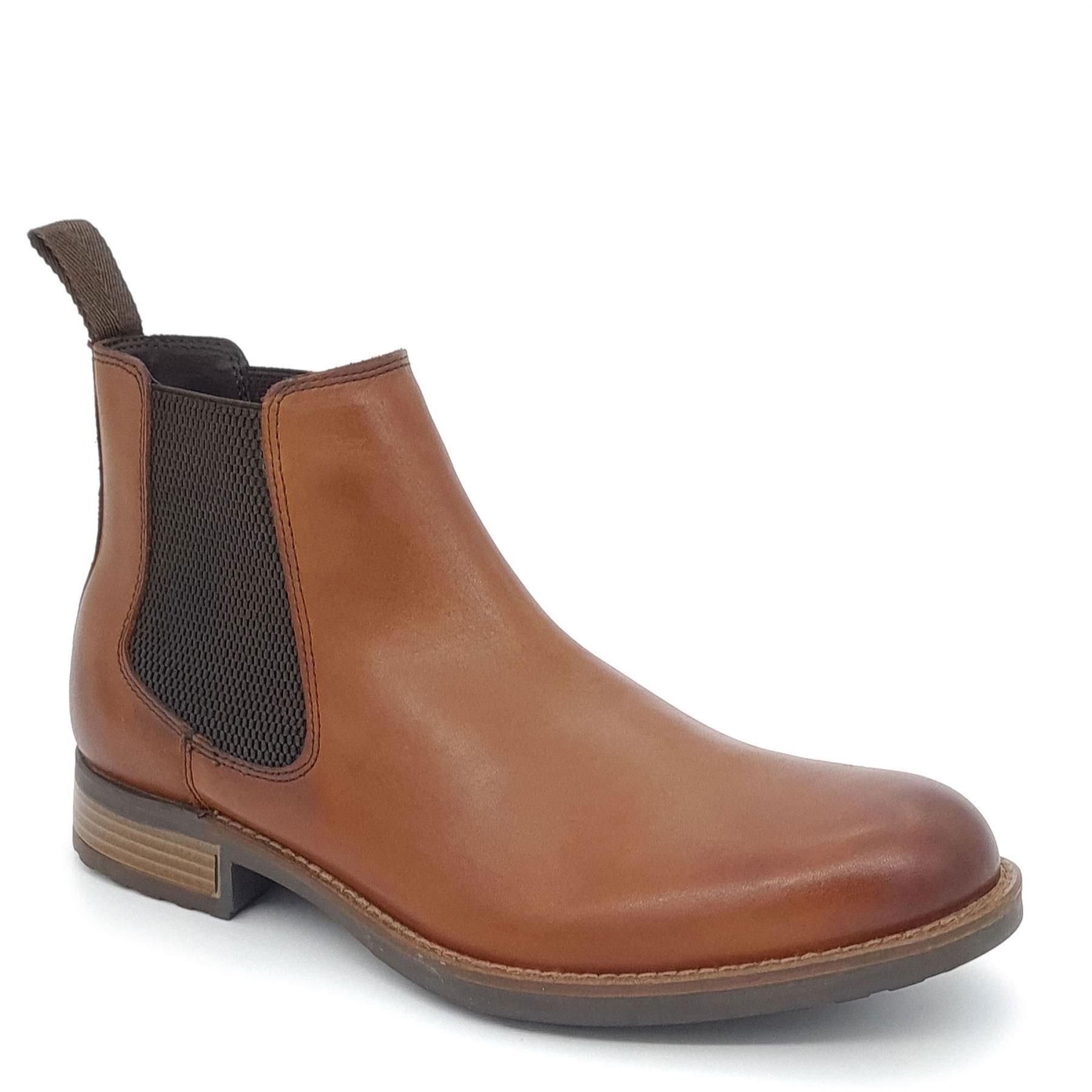 HX London HX London Men's Hampton Leather Chelsea Boots in Tan - 4