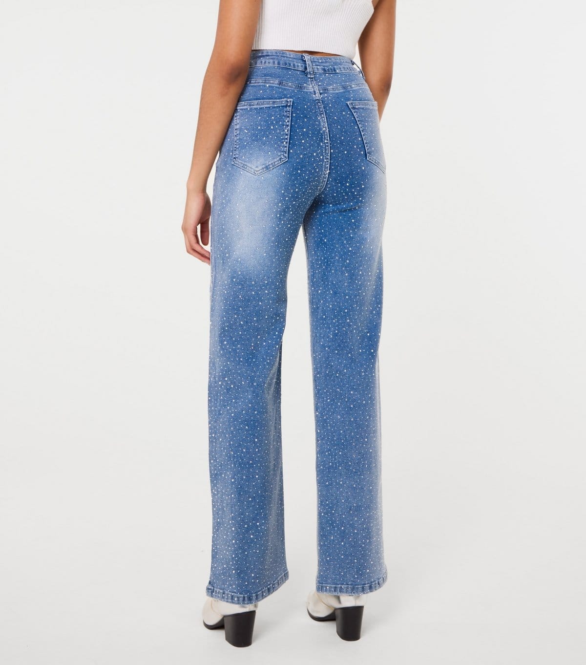 Pink Vanilla Women's Light Blue Diamante Jeans Pink Vanilla New Look - 4