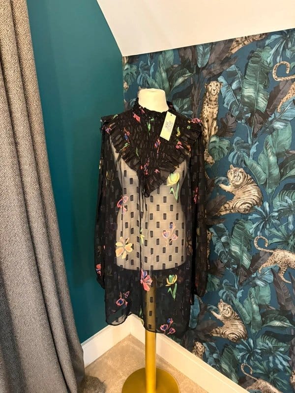 Never Fully Dressed Multi-Printed Long-Sleeve Blouse