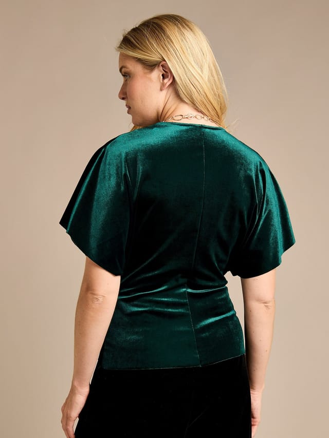 GWD by GEORGE W. DAVIES GWD by GEORGE W. DAVIES Women's GWD Charlotte Velvet Top in Emerald - 3