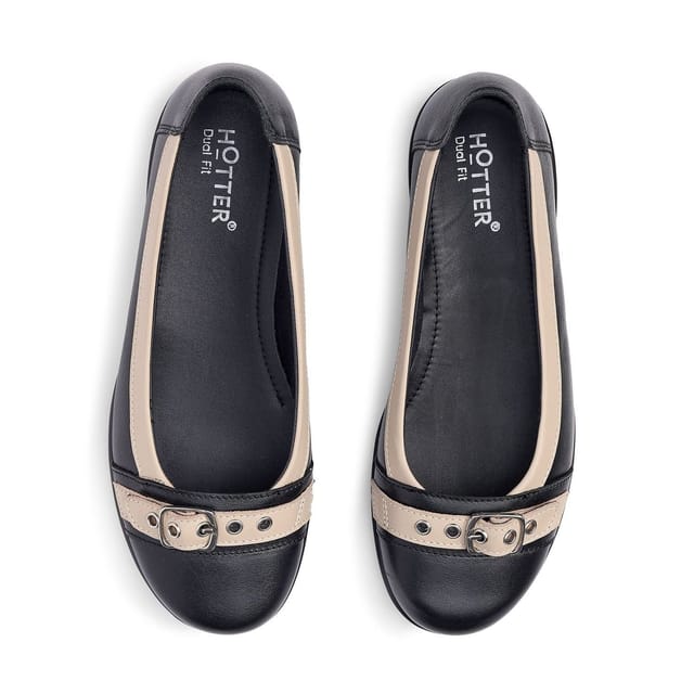 Hotter Hotter Women's Wide Fit 'Sparrow' Ballerinas in Black - 3