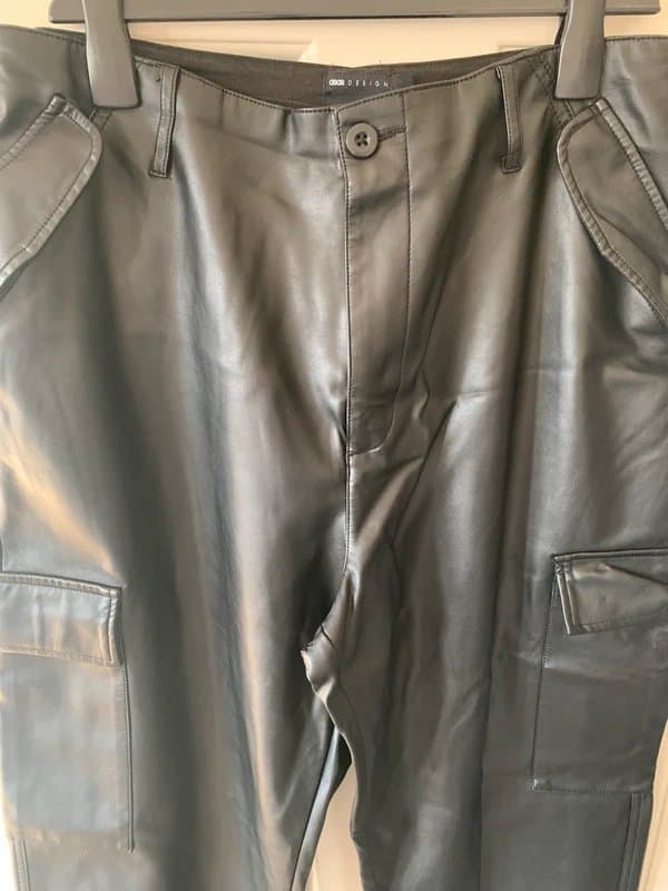 ASOS Black ASOS faux leather trousers size 16