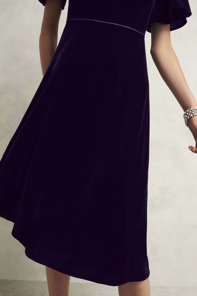 Hobbs London Hobbs London Women's Catalina Velvet Dress in Dark Navy - 3