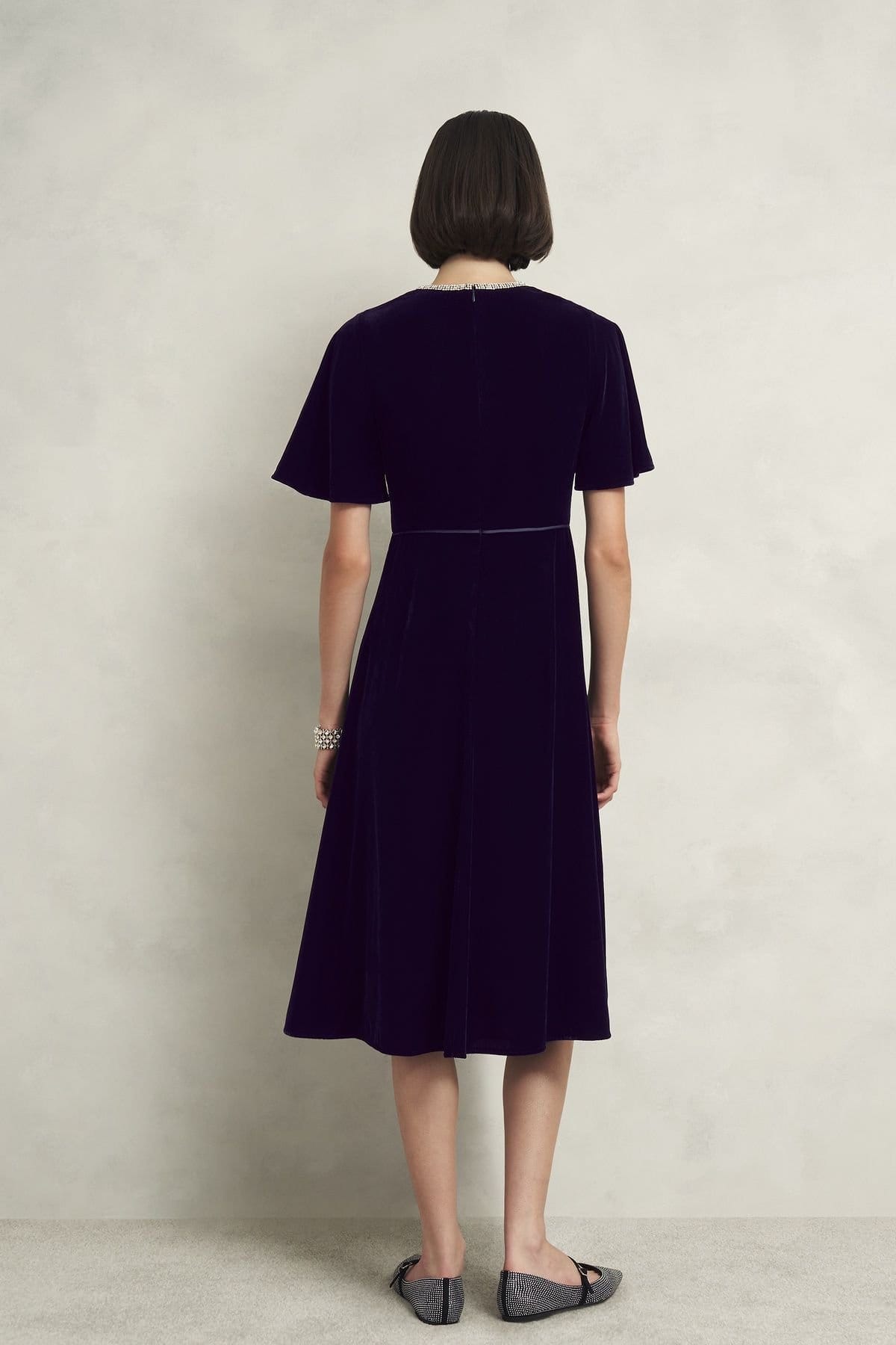 Hobbs London Hobbs London Women's Catalina Velvet Dress in Dark Navy - 4