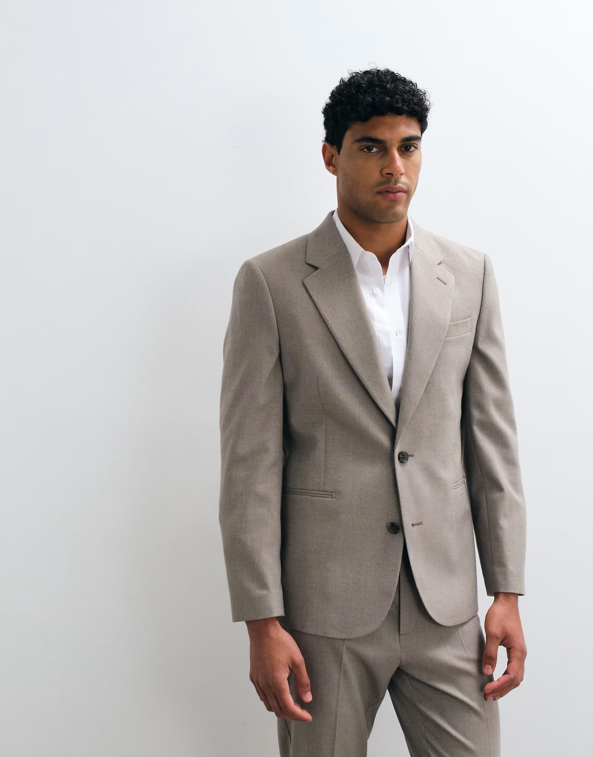 ASOS ASOS DESIGN slim suit jacket in grey microtexture