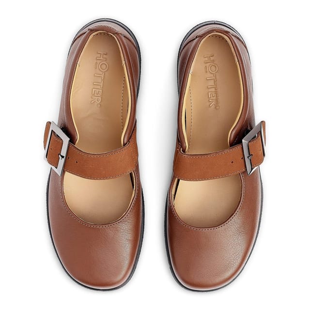 Hotter Hotter Women's Wide Fit 'Penny' Mary Janes in Tan - 3