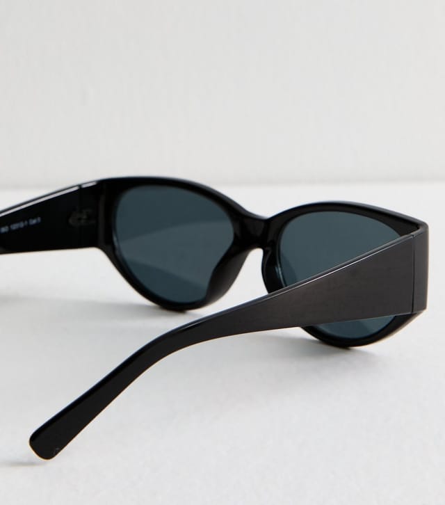 New Look Black Oval Frame Sunglasses New Look - 3