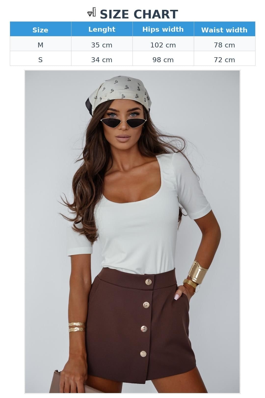 Love Lace Love Lace Women's Snap Front Skort with Pockets in Brown - 4