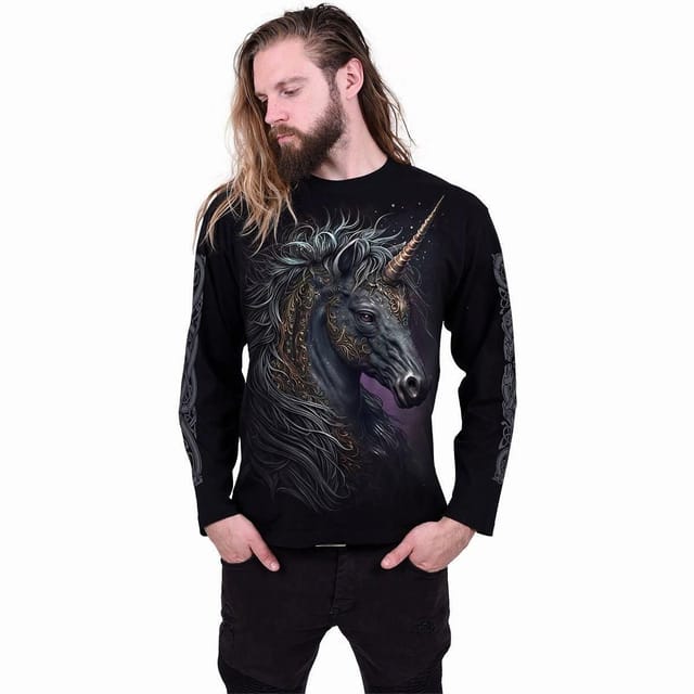 Spiral Spiral Men's CELTIC UNICORN - Longsleeve T-Shirt Black - 3