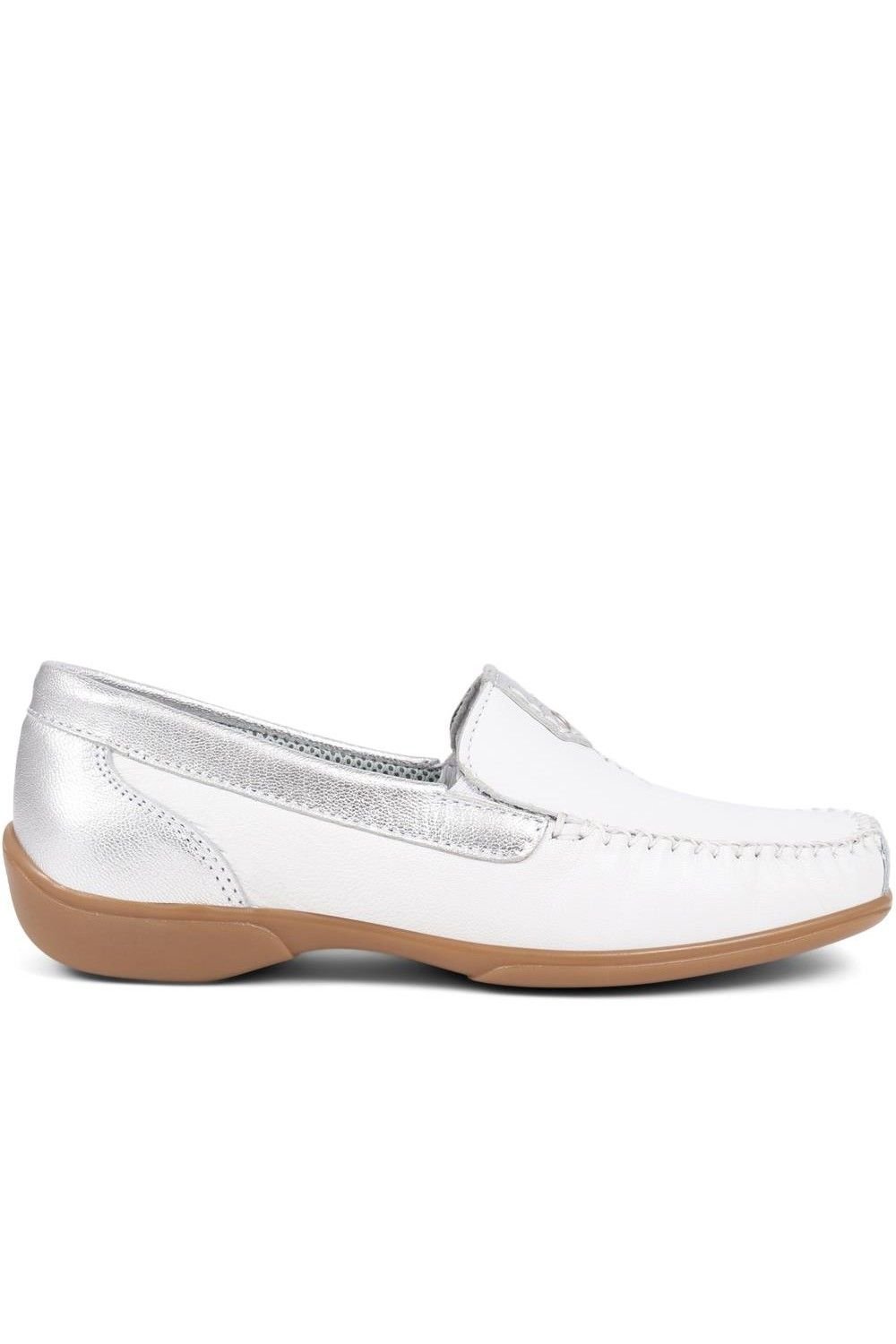 Pavers Pavers Women's Leather Moccasins in White - 2