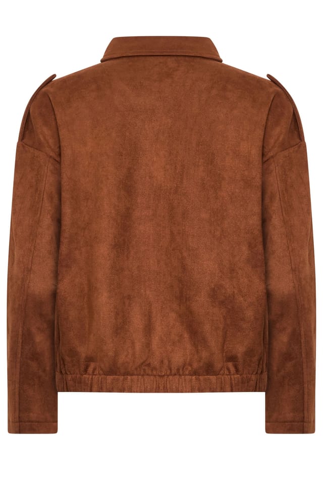 M&Co M&Co Women's Faux Suede Bomber Jacket in Light Brown - 3