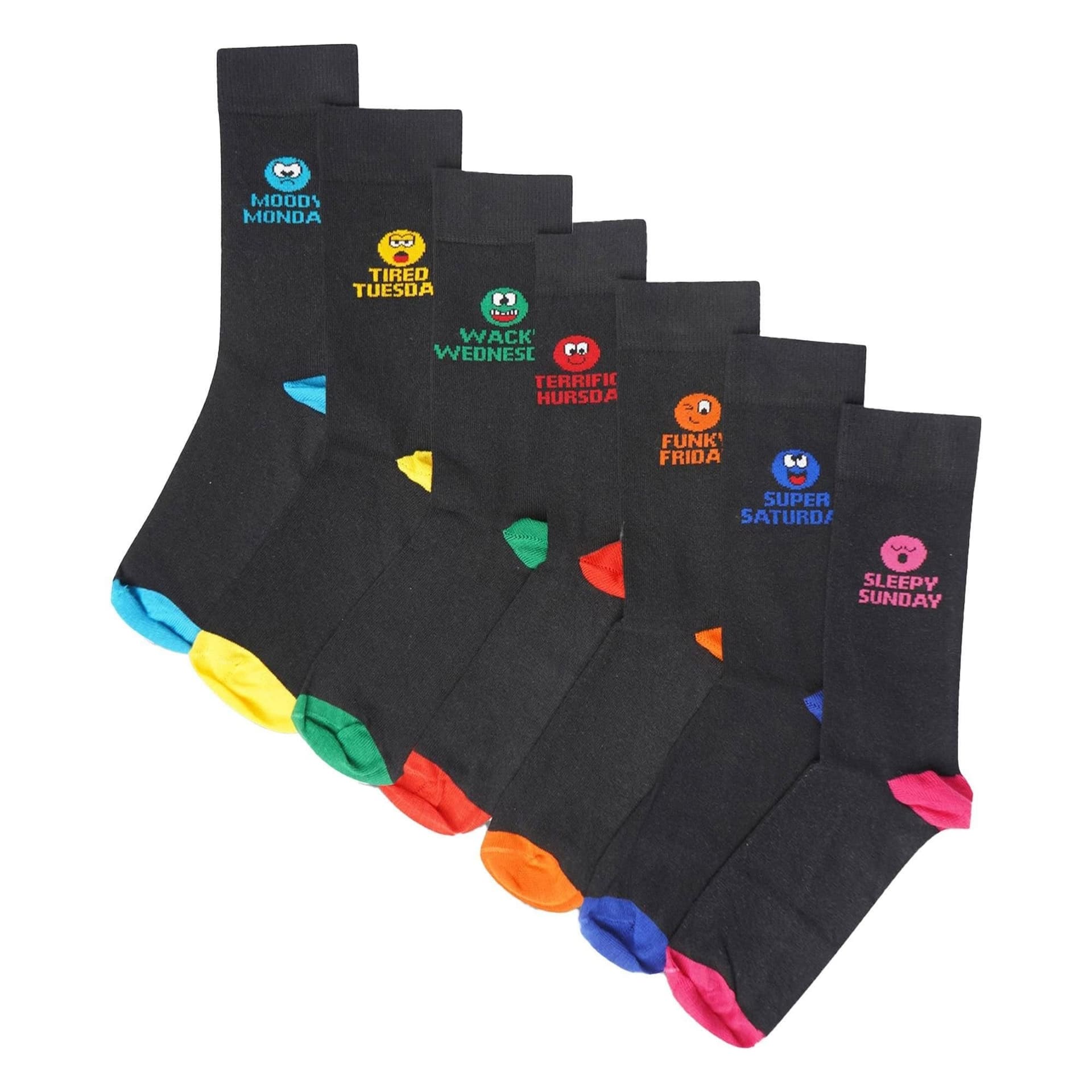 Public Dealz Public Dealz Men's Mood Of The Week Socks (Pack of 7)