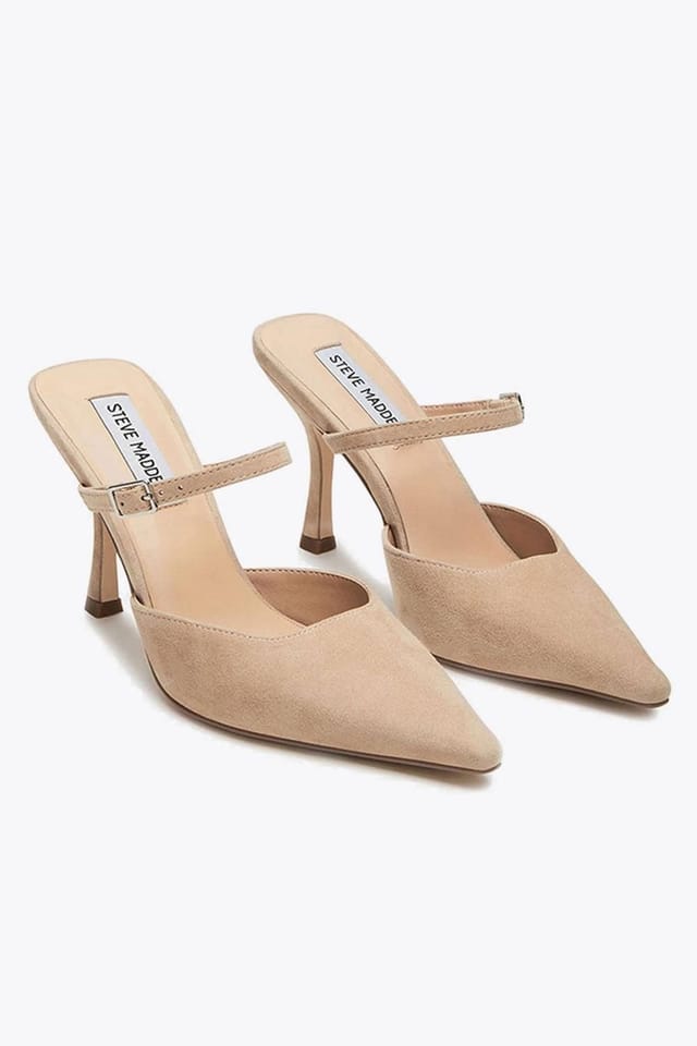 Steve Madden STEVE MADDEN Women's 'Brecki Heel Taupe' Suede Heels in Taupe - 2