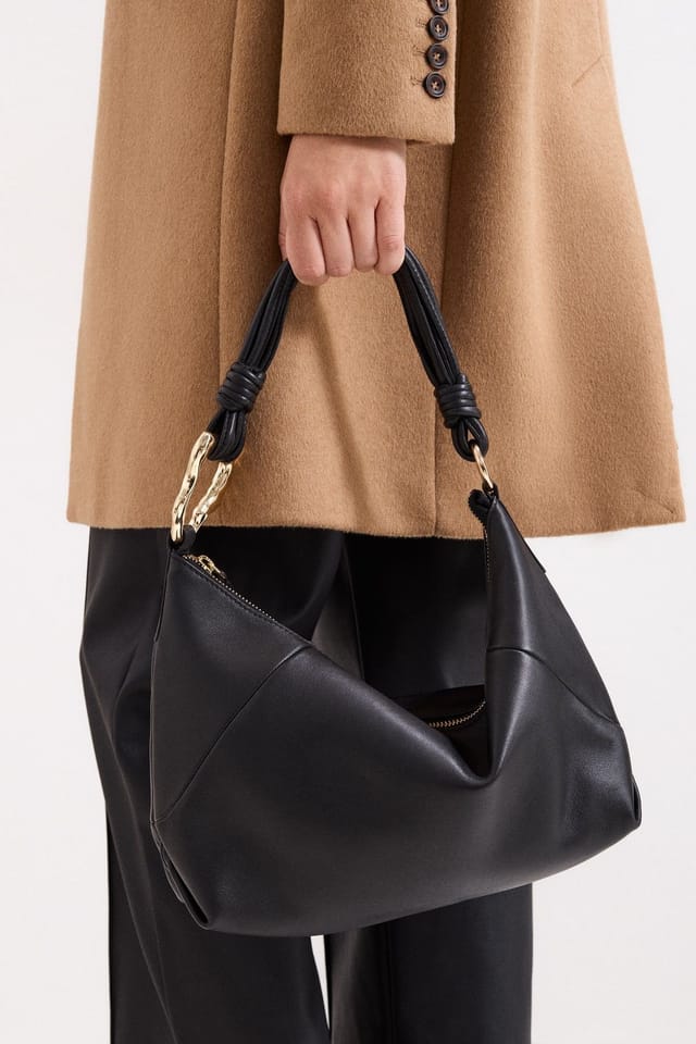 Phase Eight Phase Eight Women's Leather Twist Handle Shoulder Bag in Black - 3