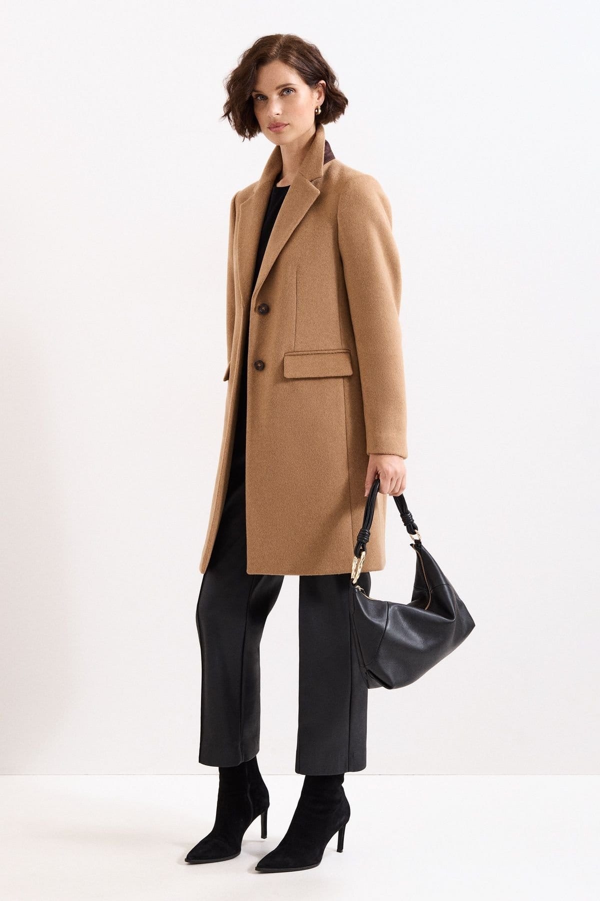 Phase Eight Phase Eight Women's Leather Twist Handle Shoulder Bag in Black - 4